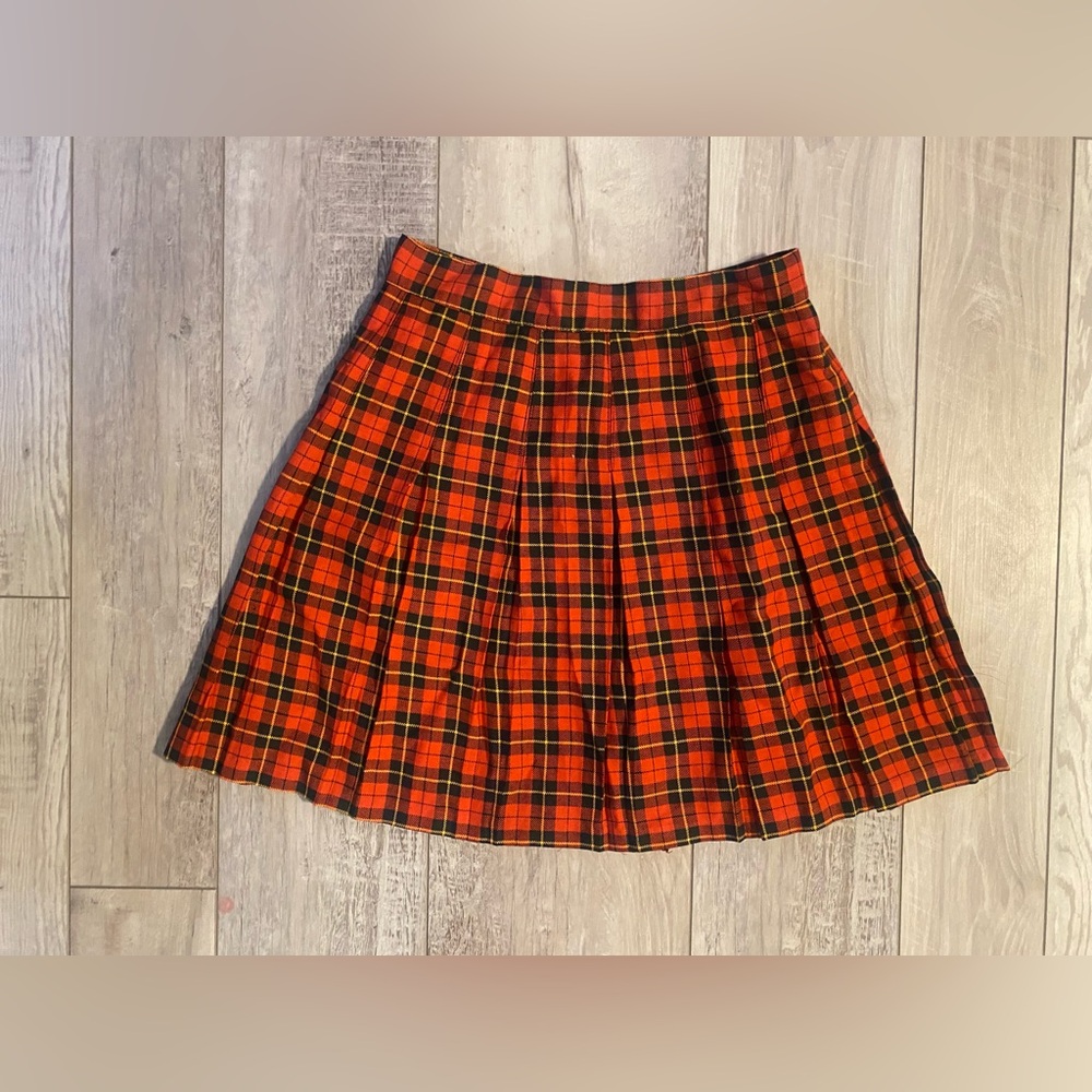 Vintage 90s Y2k A. Byer Red and Black Plaid Mini Skirt